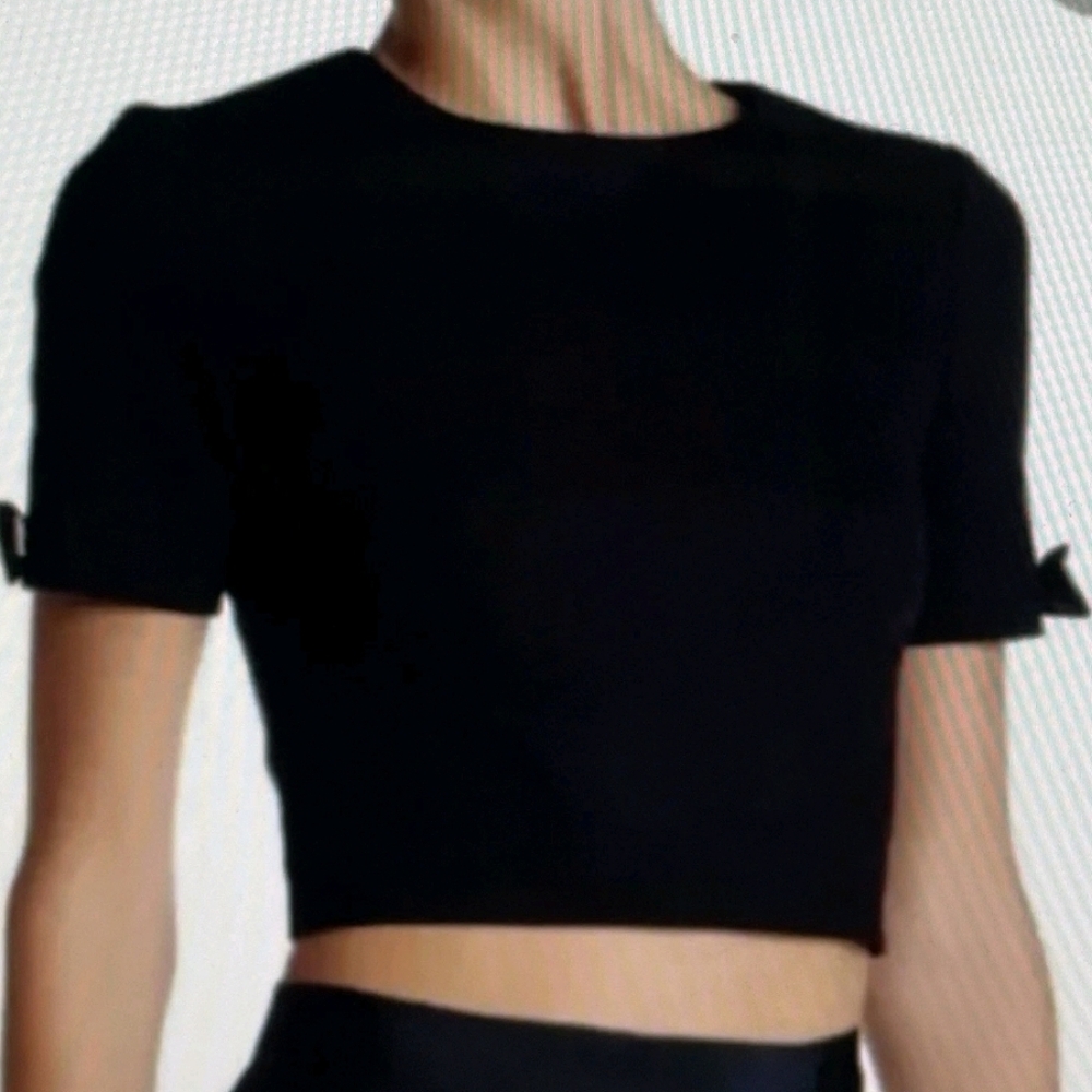 NWT TED BAKER LONDON Gayl' Bow Detail Crop Top SZ 4/ US LARGE